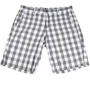 Gap Check Shorts Cotton Chino Grey White Size 34